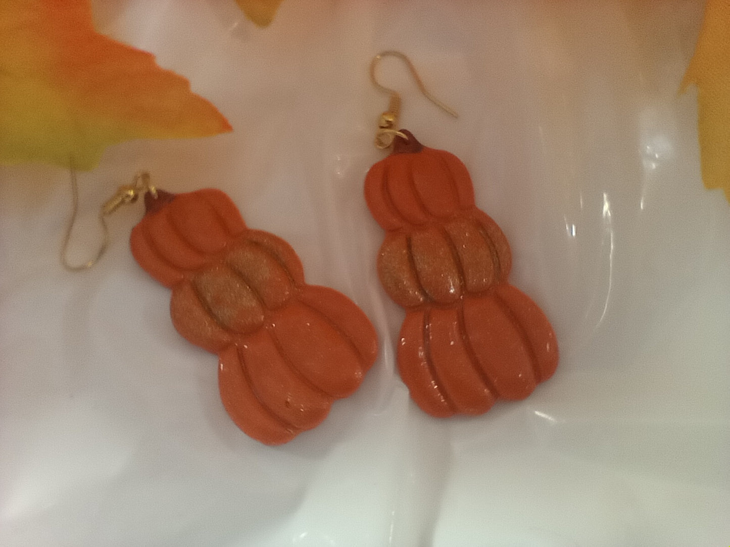 Pumpkin Stack Clay Earrings