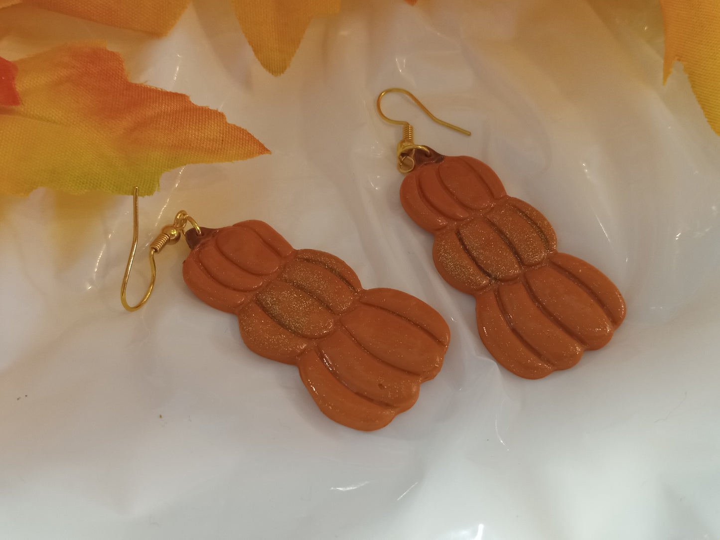 Pumpkin Stack Clay Earrings