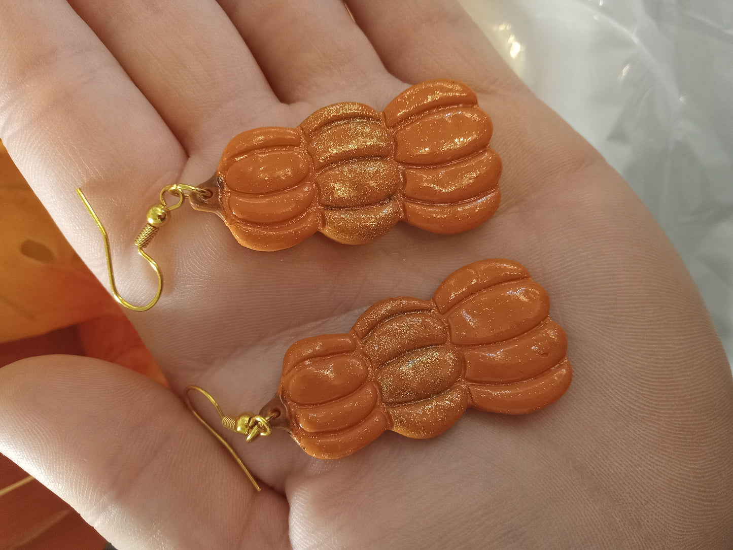 Pumpkin Stack Clay Earrings