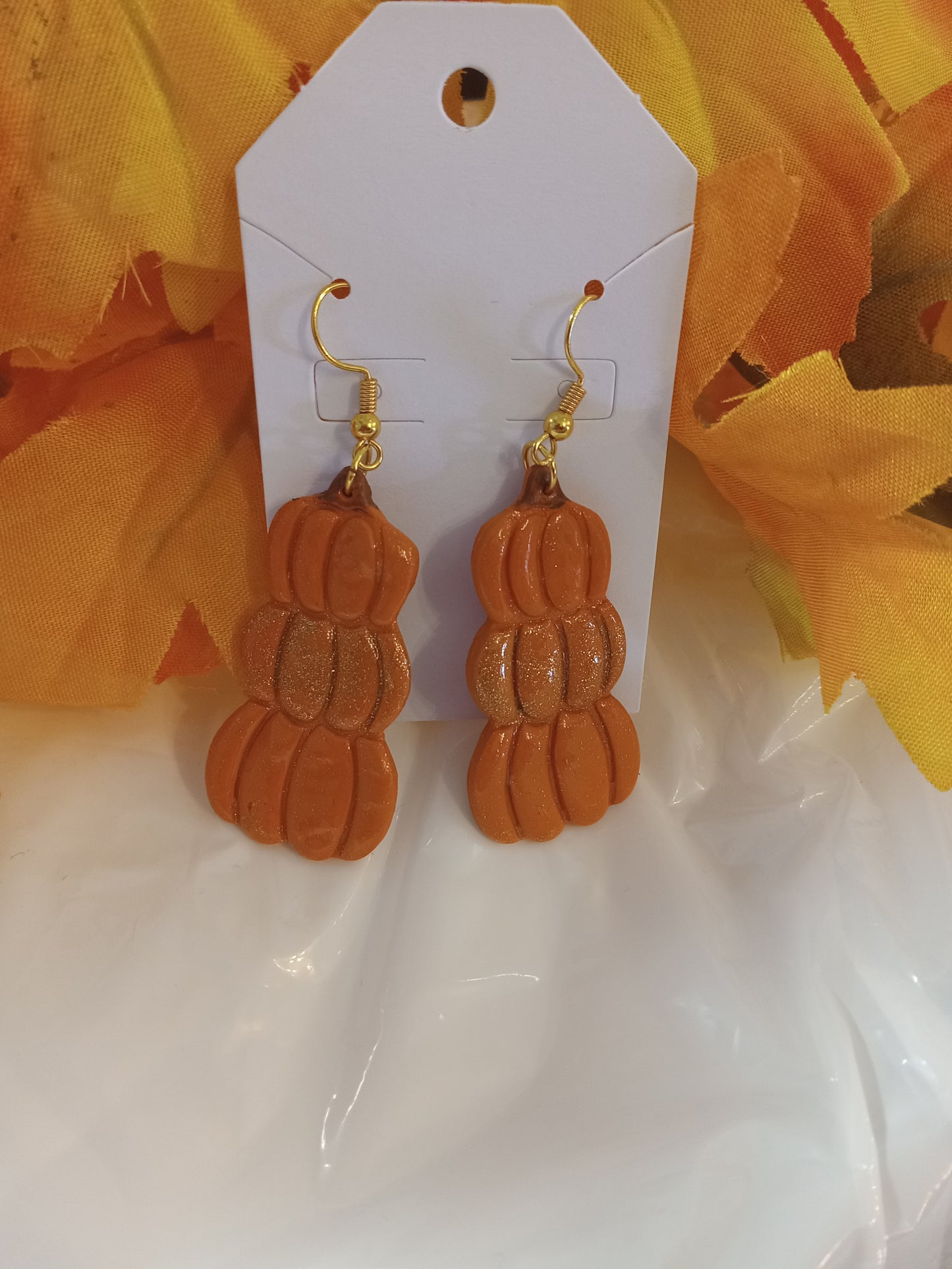 Pumpkin Stack Clay Earrings