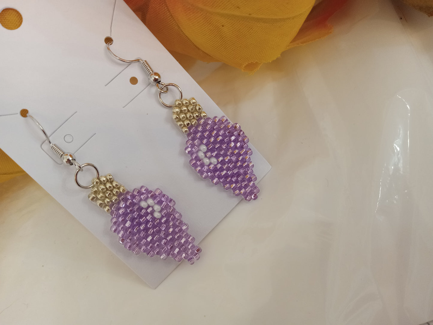 Brickstitch Christmas Bulb Earrings