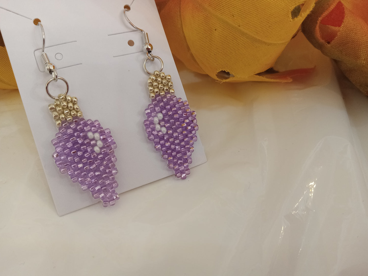 Brickstitch Christmas Bulb Earrings