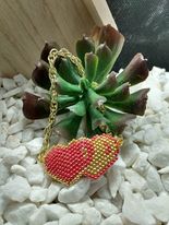 Brick Stitch Double Heart Bracelet