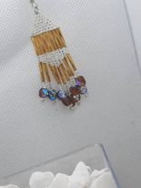 Gold Fringe Brickstitch Earring