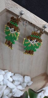 Friendly Scarecrow Brick Stitch Earrings