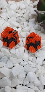 When Black Cat's are Seen Brick Stitch Earrings