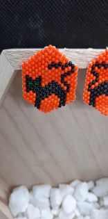 When Black Cat's are Seen Brick Stitch Earrings