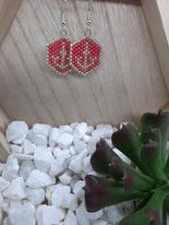 Silver and Pink Anchor Earrings