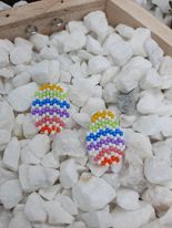Multi Design Brick Stitch Egg Earrings