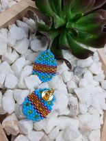 Multi Design Brick Stitch Egg Earrings
