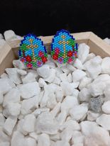 Brick Stitch Cross Spring Earrings