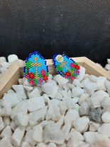 Brick Stitch Cross Spring Earrings