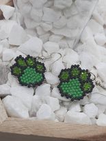Rainbow Paw Print Brick Stitch Earrings