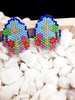 Brick Stitch Cross Spring Earrings