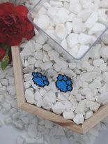 Rainbow Paw Print Brick Stitch Earrings