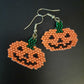 Jack-O-Lantern Brick Stitch Earrings