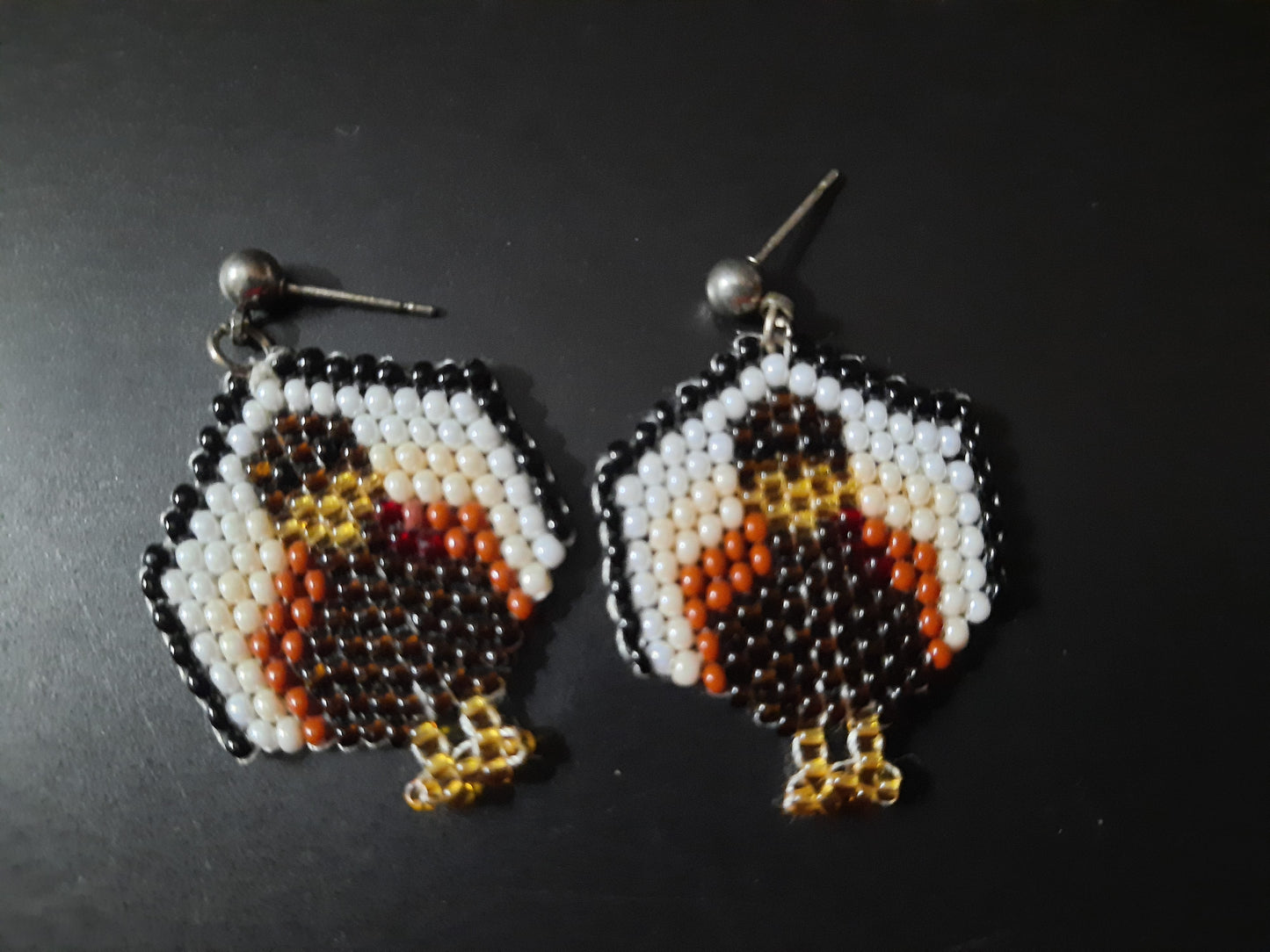 Gobble Gobble Brick Stitch Earrings