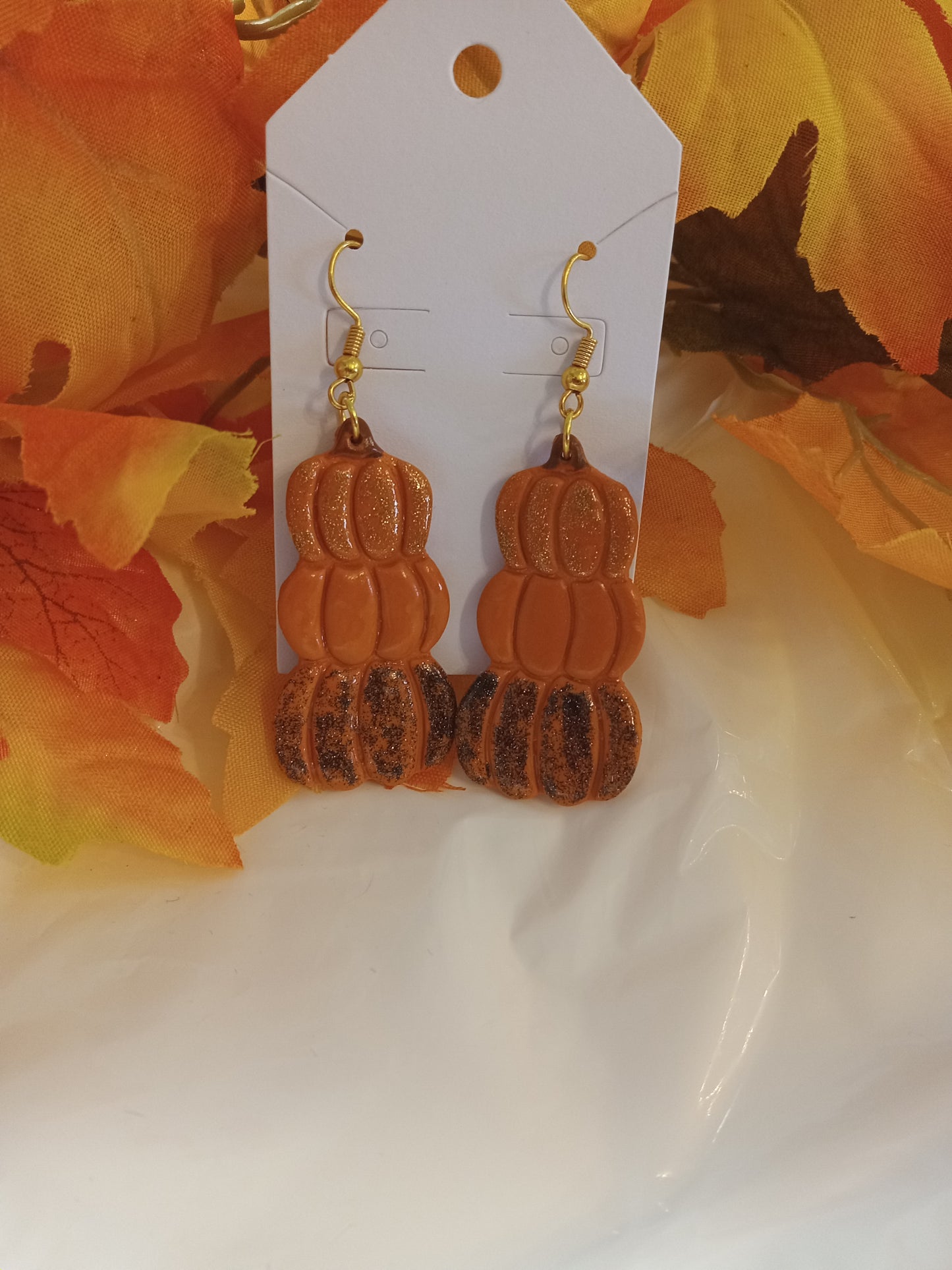 Pumpkin Stack Clay Earrings