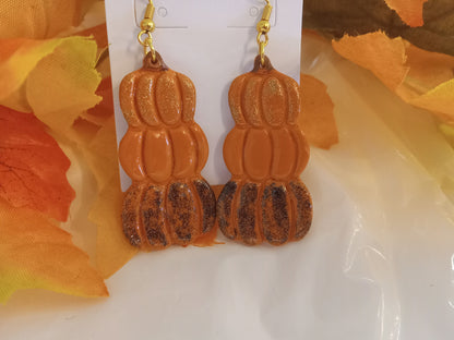 Pumpkin Stack Clay Earrings