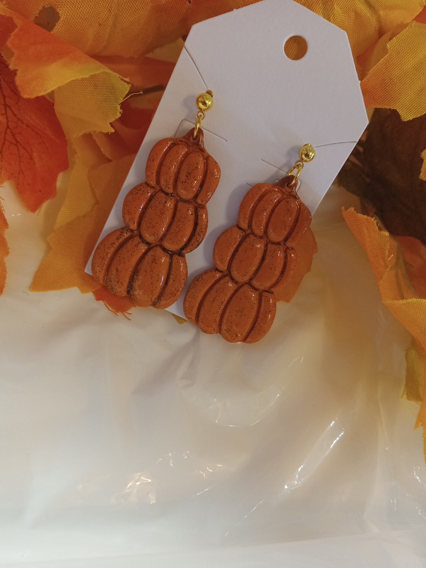 Pumpkin Stack Clay Earrings