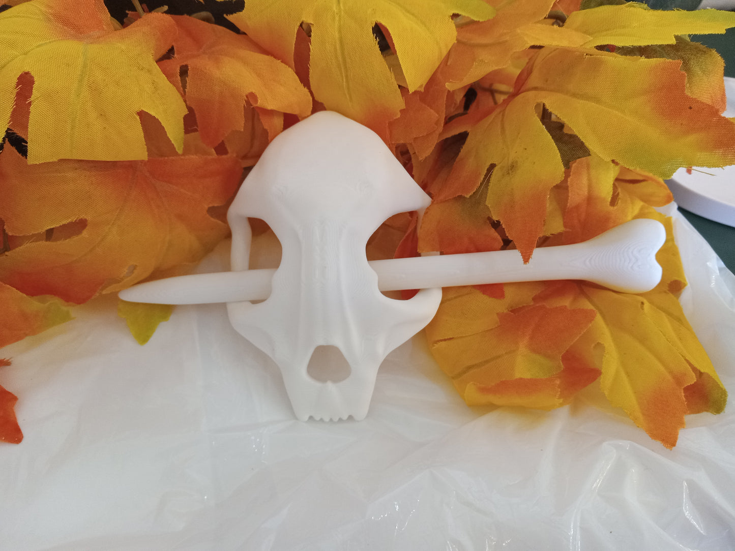 Spooky 3D Printed Skull n Bones Hair Pin