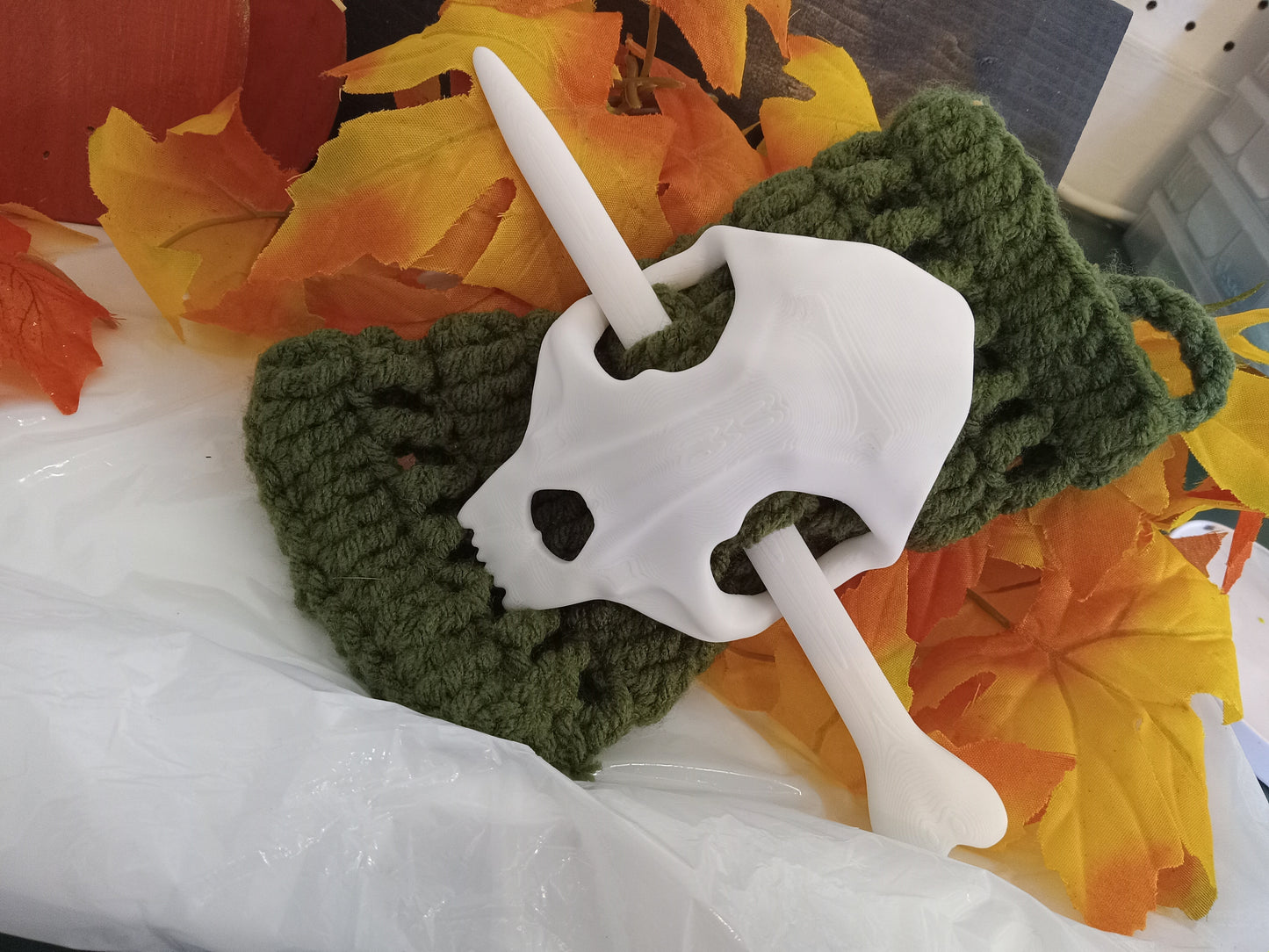 Spooky 3D Printed Skull n Bones Hair Pin