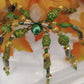 3D Beaded Green/Gold Spider