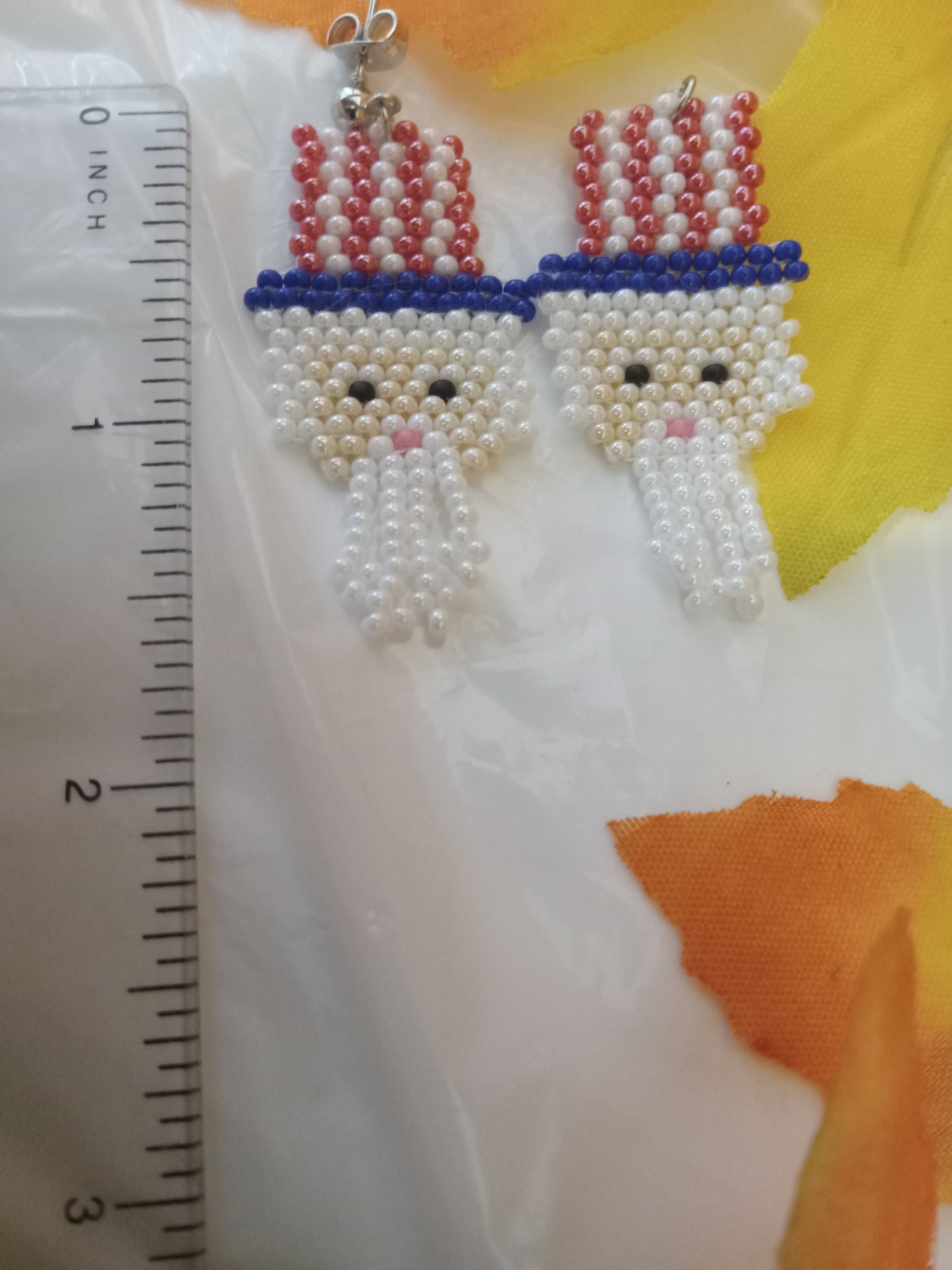 Uncle Sam Brick Stitch Earrings