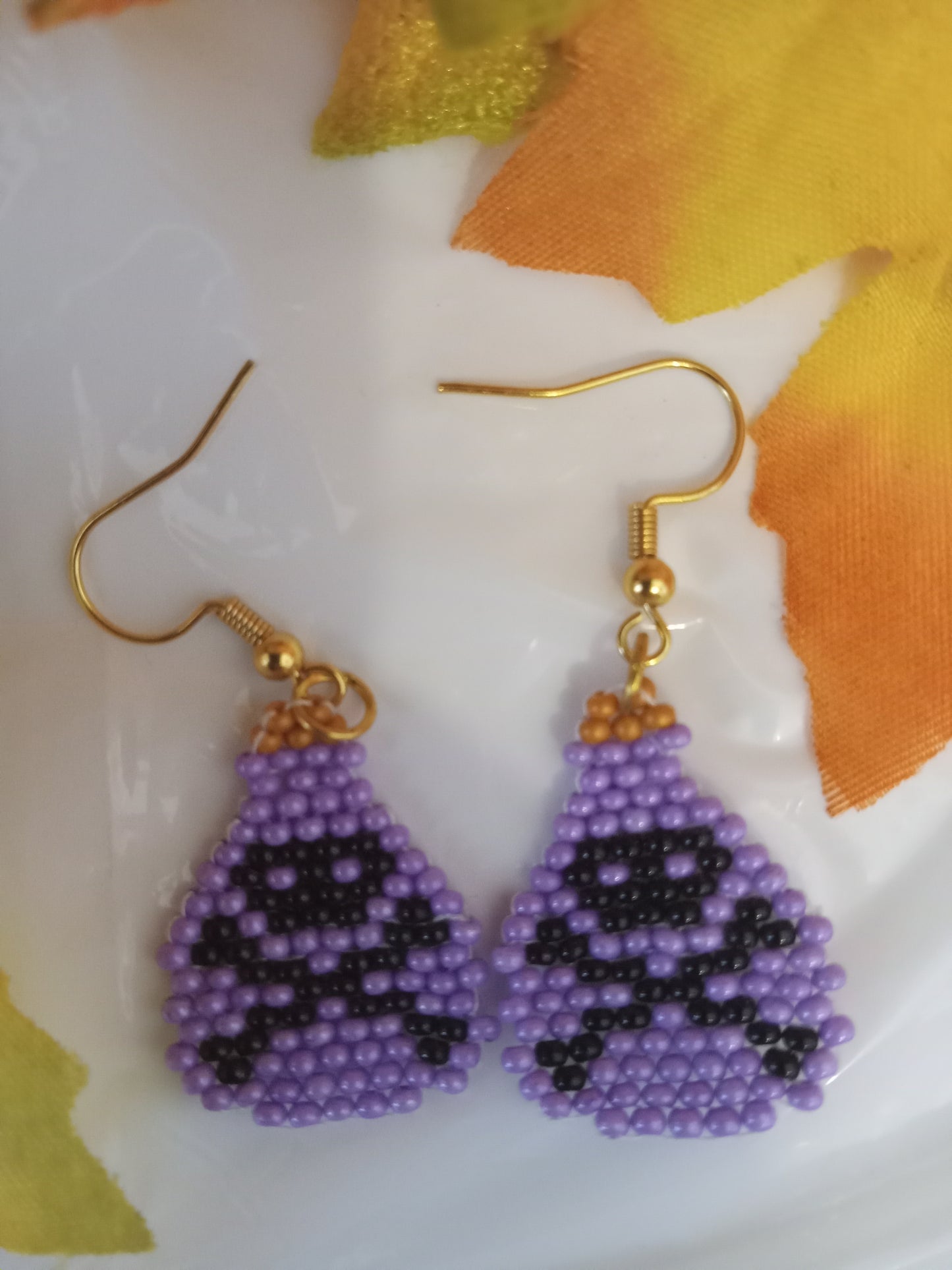 Death by Posion Brick Stitch Earrings