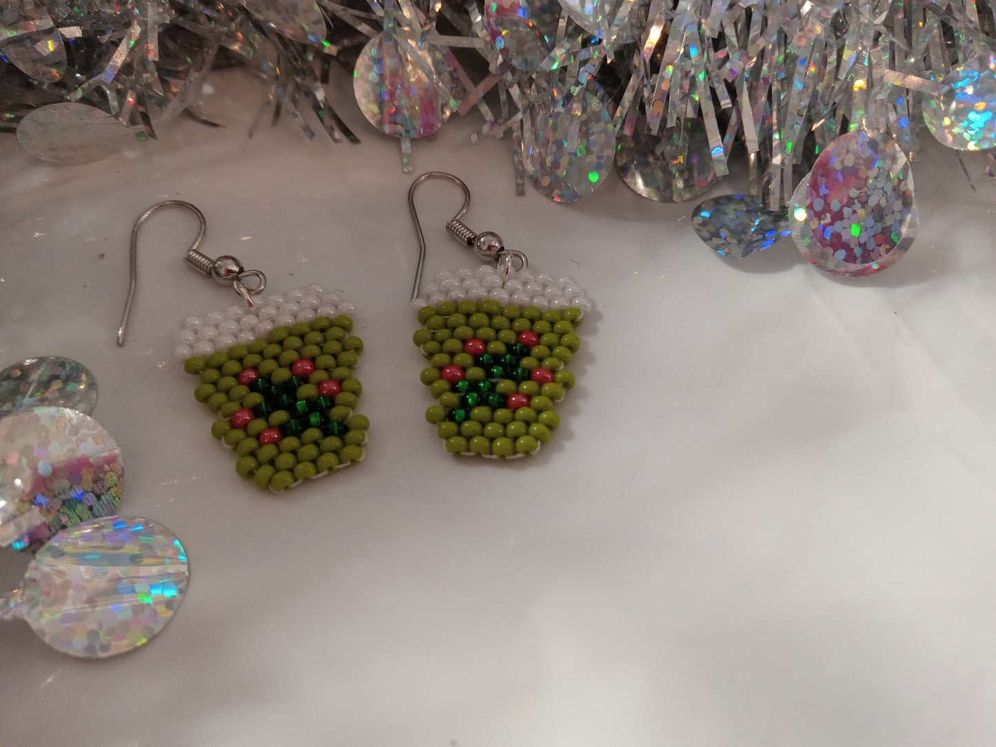 Brick Stitch Coffee Cup Earrings