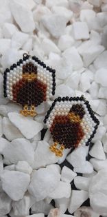 Gobble Gobble Brick Stitch Earrings