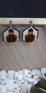 Gobble Gobble Brick Stitch Earrings