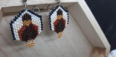 Gobble Gobble Brick Stitch Earrings