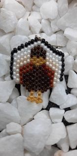 Gobble Gobble Brick Stitch Earrings
