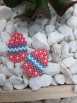 Multi Design Brick Stitch Egg Earrings