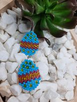 Multi Design Brick Stitch Egg Earrings