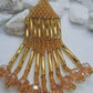 Gold Fringe Brickstitch Earring