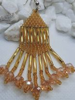 Gold Fringe Brickstitch Earring