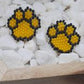 Rainbow Paw Print Brick Stitch Earrings