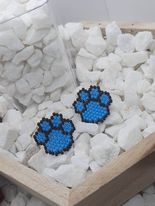 Rainbow Paw Print Brick Stitch Earrings