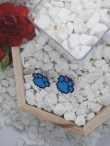 Rainbow Paw Print Brick Stitch Earrings