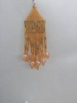 Gold Fringe Brickstitch Earring