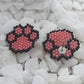 Rainbow Paw Print Brick Stitch Earrings