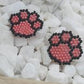 Rainbow Paw Print Brick Stitch Earrings